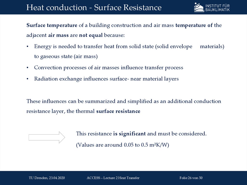 Heat conduction - Surface Resistance