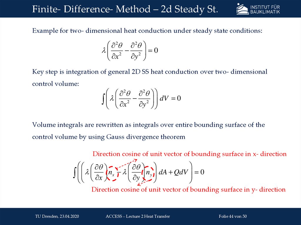 Finite- Difference- Method – 2d Steady St.