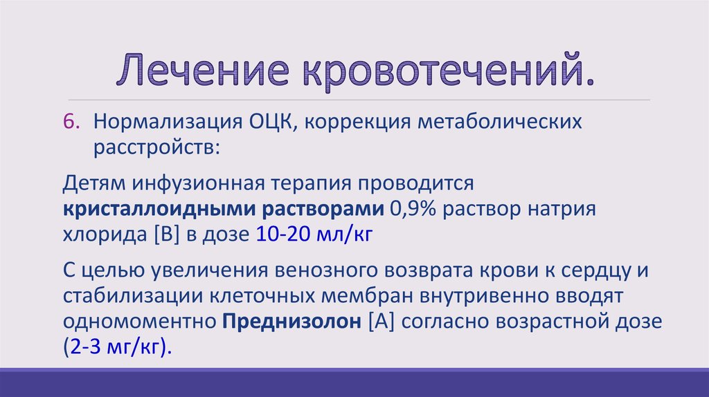 Лечение кровотечения