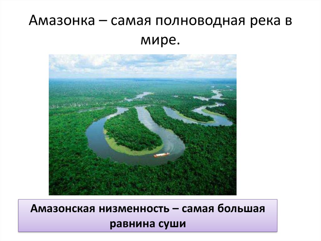 Какие крупные реки находятся на амазонской низменности. Амазонская низменность. Амазонка самая полноводная река в мире. Самая большая низменность (Амазонская).. Равнина Амазонская низменность.
