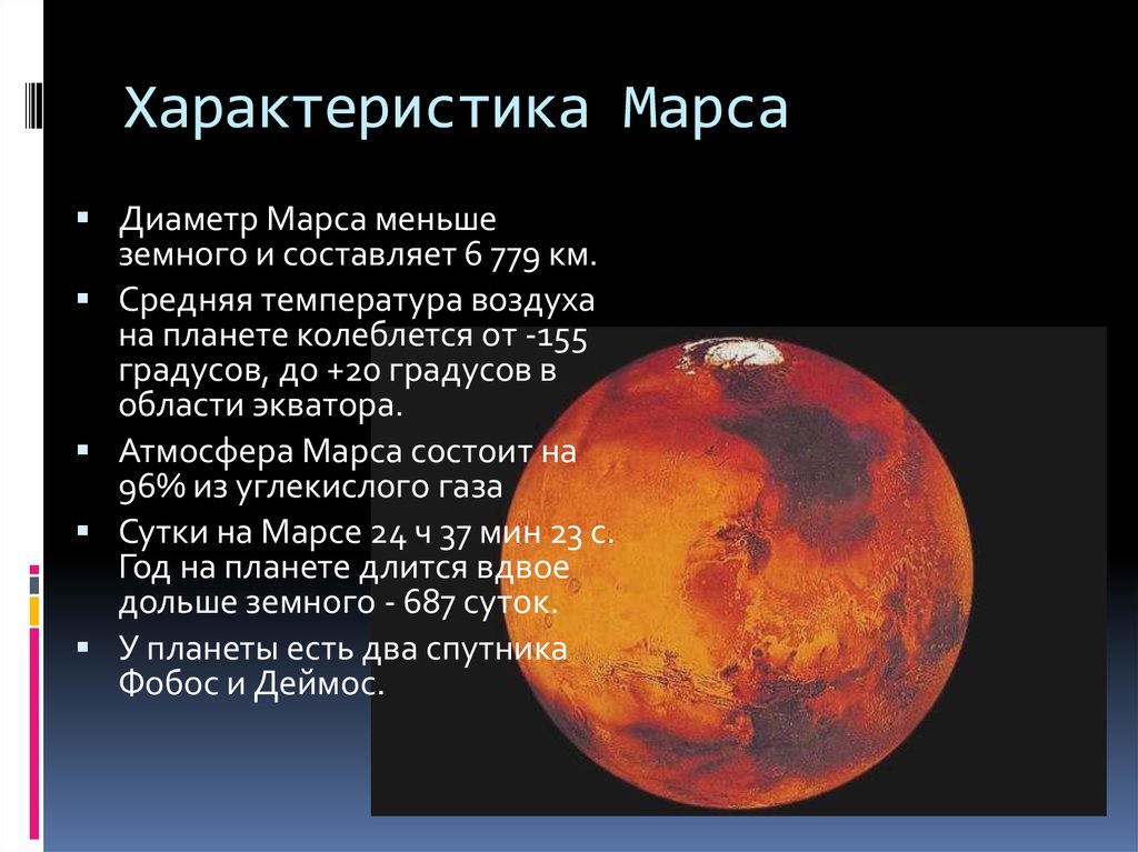 Характеристика Марса