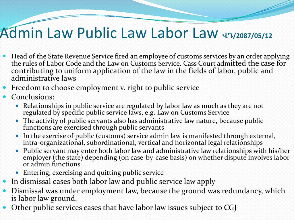 Admin Law Public Law Labor Law ՎԴ/2087/05/12