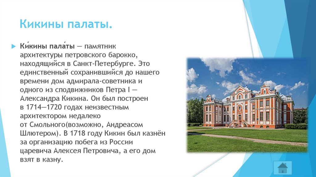 Кикины палаты проект