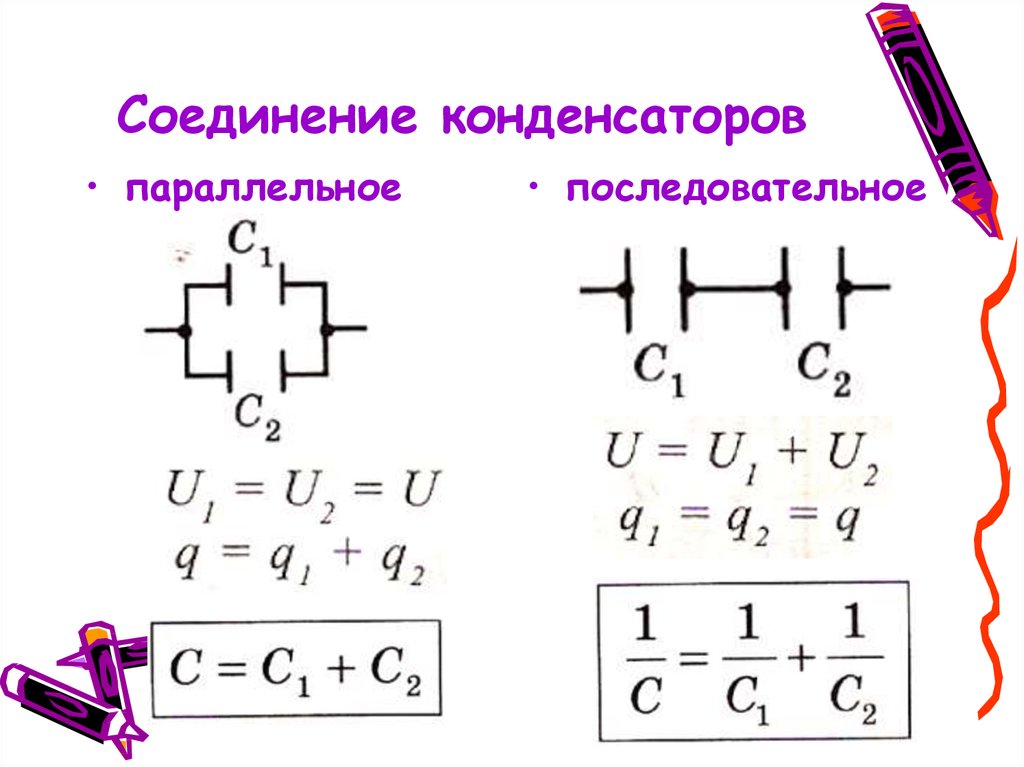 Соединение конденсаторов последовательное и параллельное презентация