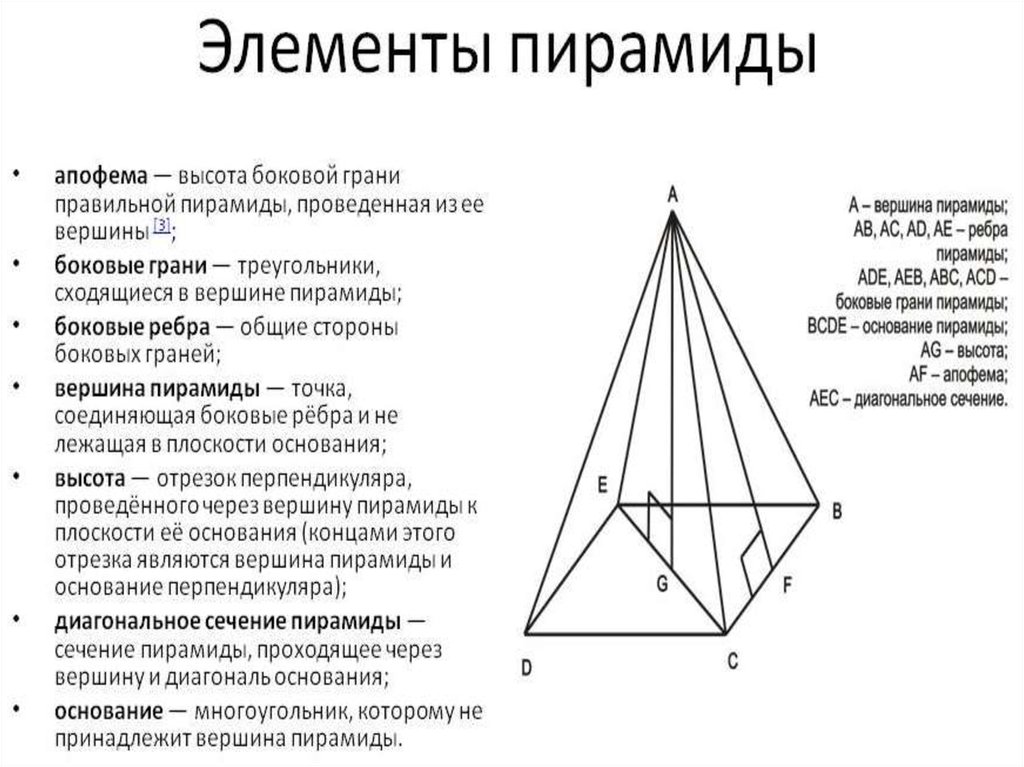 Фигура являющаяся боковой гранью пирамиды. Пирамиды 10 класс геометрия теоремы. Правильная пирамида геометрия 10 класс. Пирамида стереометрия 10 кл. Правильная пирамида теория 10 класс геометрия.