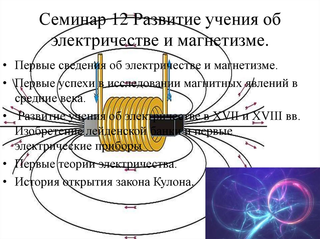 Первые сведения об электричестве и магнетизме презентация