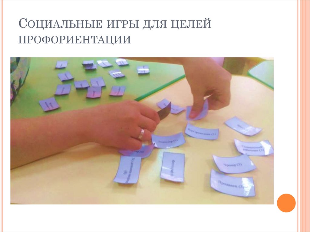 Социальные игры для целей профориентации