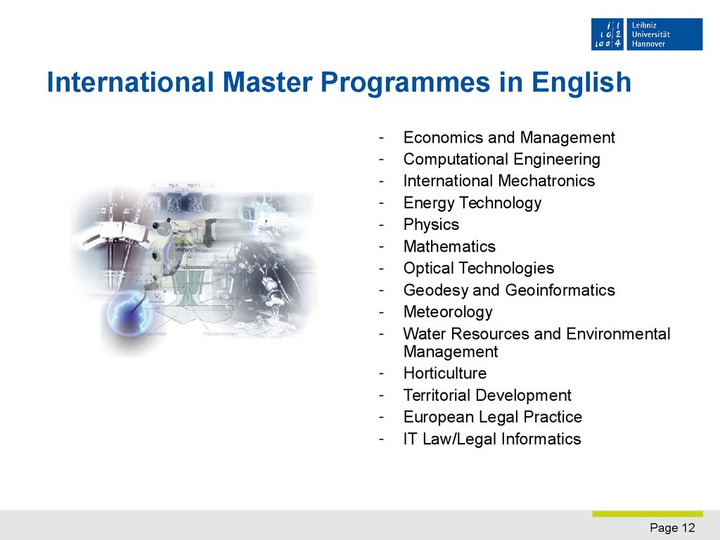 International Master Programmes in English