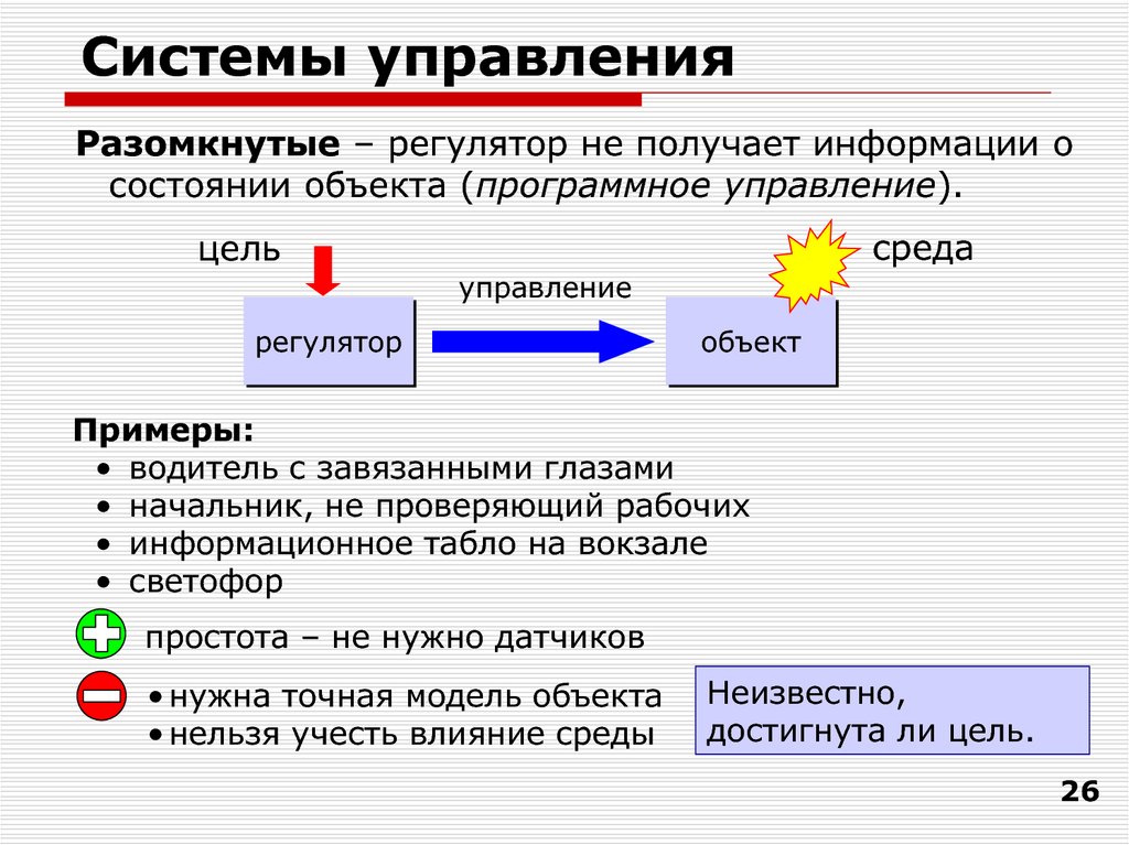 Информация получаемая системой. Замкнутые и Разомкнутые системы управления. Разомкнутая система управления. Пример разомкнутой системы управления. Примеры разомкнутого управления.