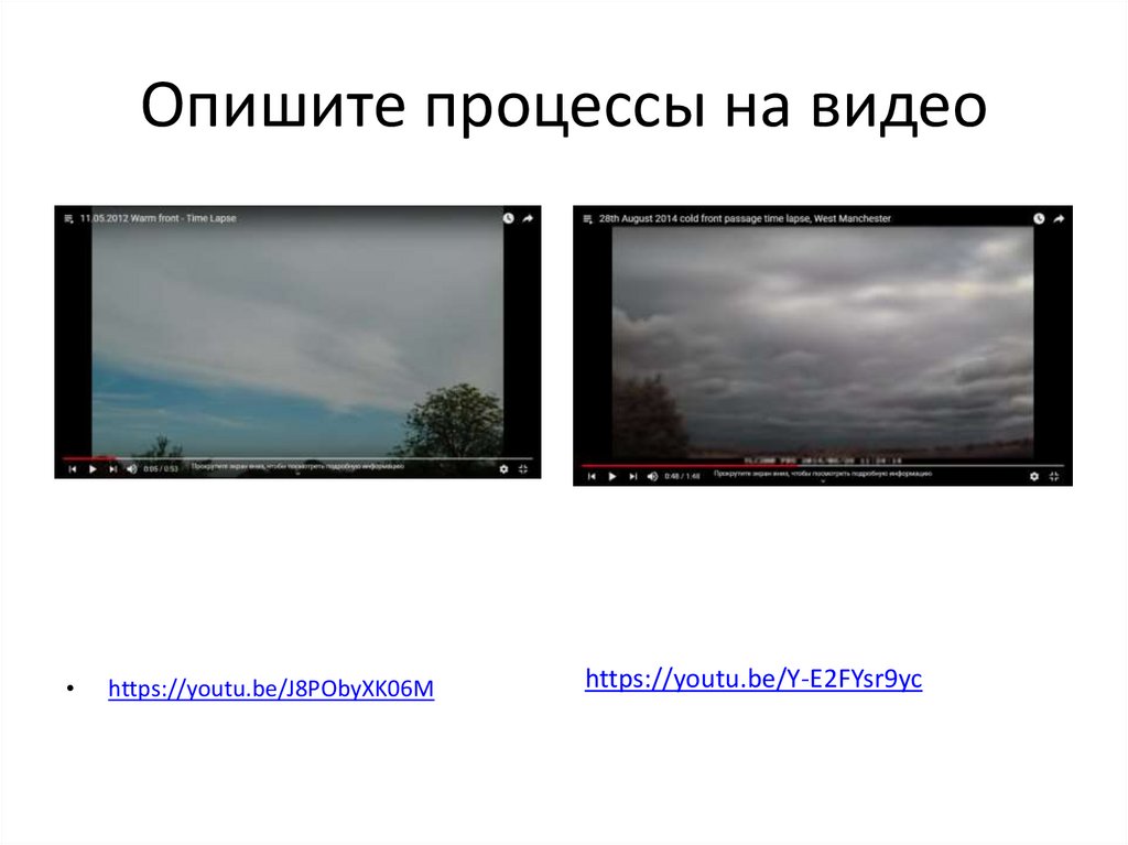Опишите процессы на видео