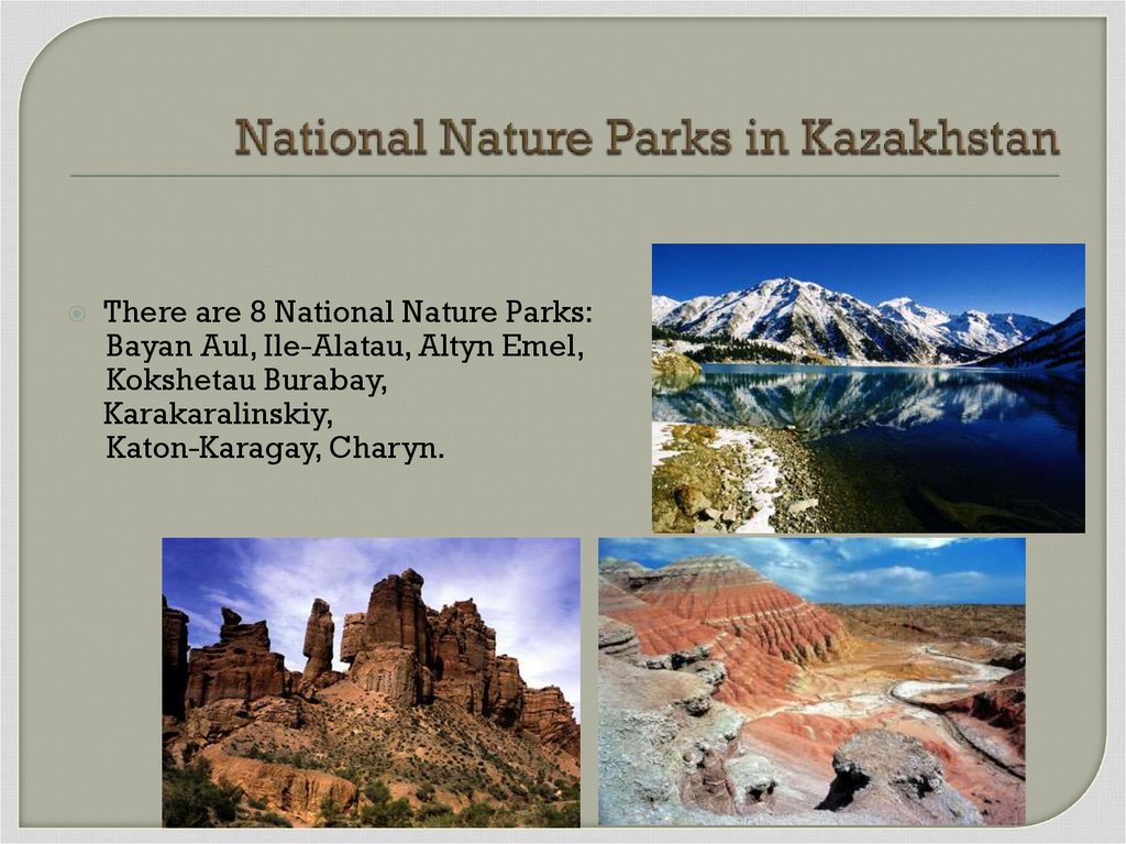 National Nature Parks in Kazakhstan