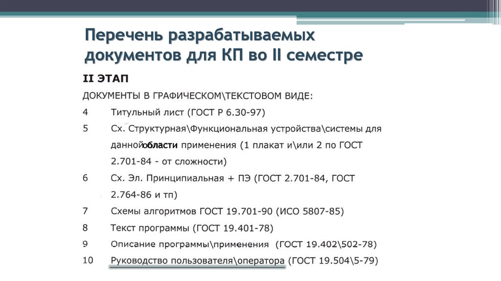 Разработать перечень. Перечень разрабатываемых документов окр. Текст программы ГОСТ. Разработал документ.