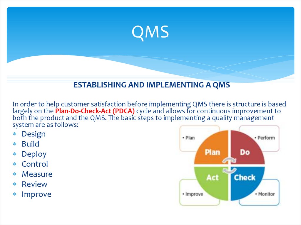 QMS Elements Basic steps of QMS. Quality Engineering 3 - online