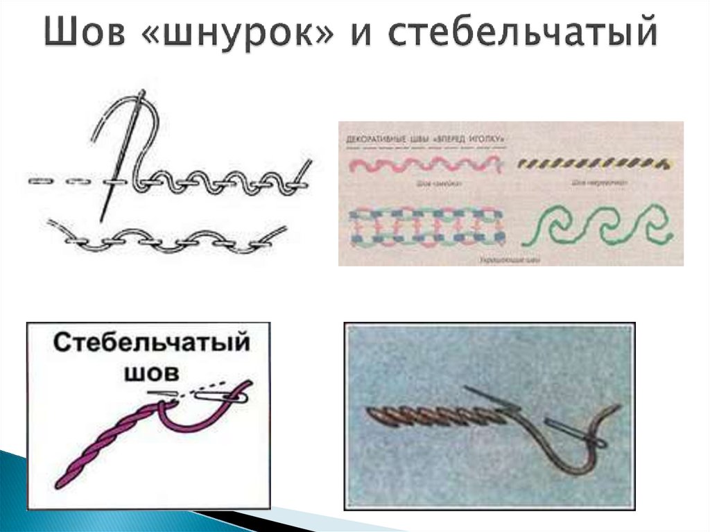 Шов шнурок схема