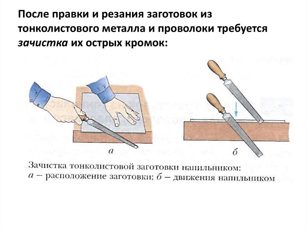 Операции разметка и правка тонколистового металла. Приспособления для правки тонколистового металла металла. Зачистка деталей из тонколистового металла и проволоки. Правка заготовок из тонколистового металла. Правка заготовок из тонколистового металла и проволоки.