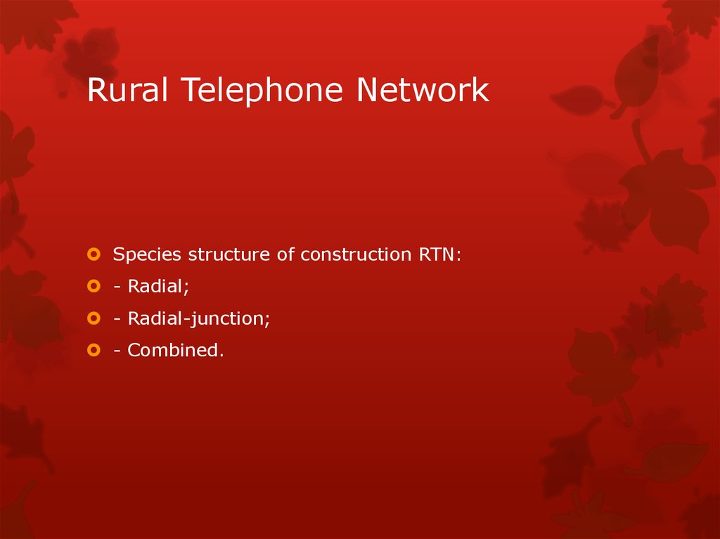 Rural Telephone Network