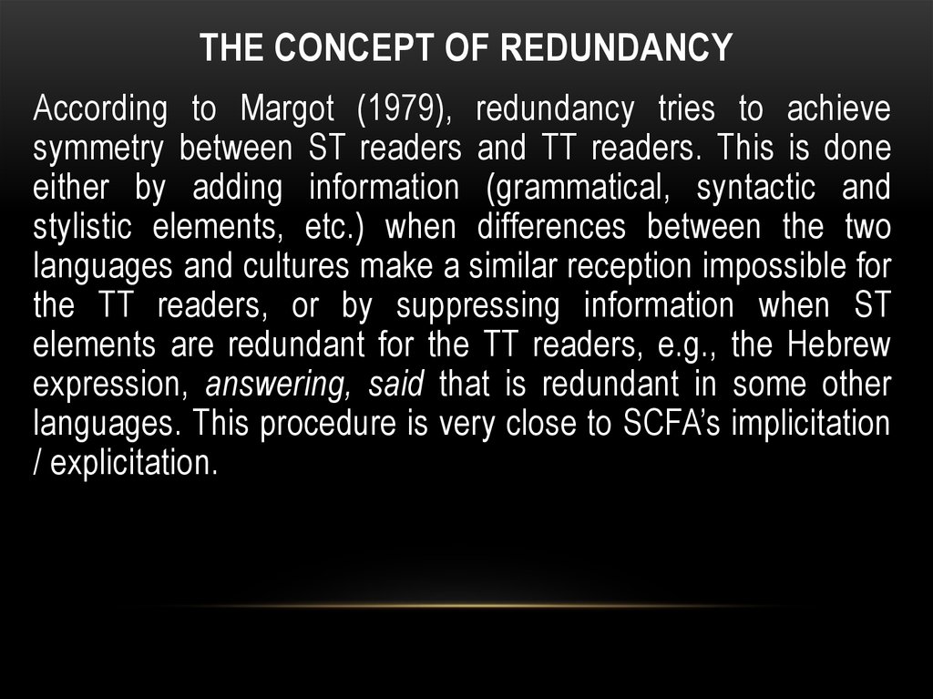 The concept of redundancy