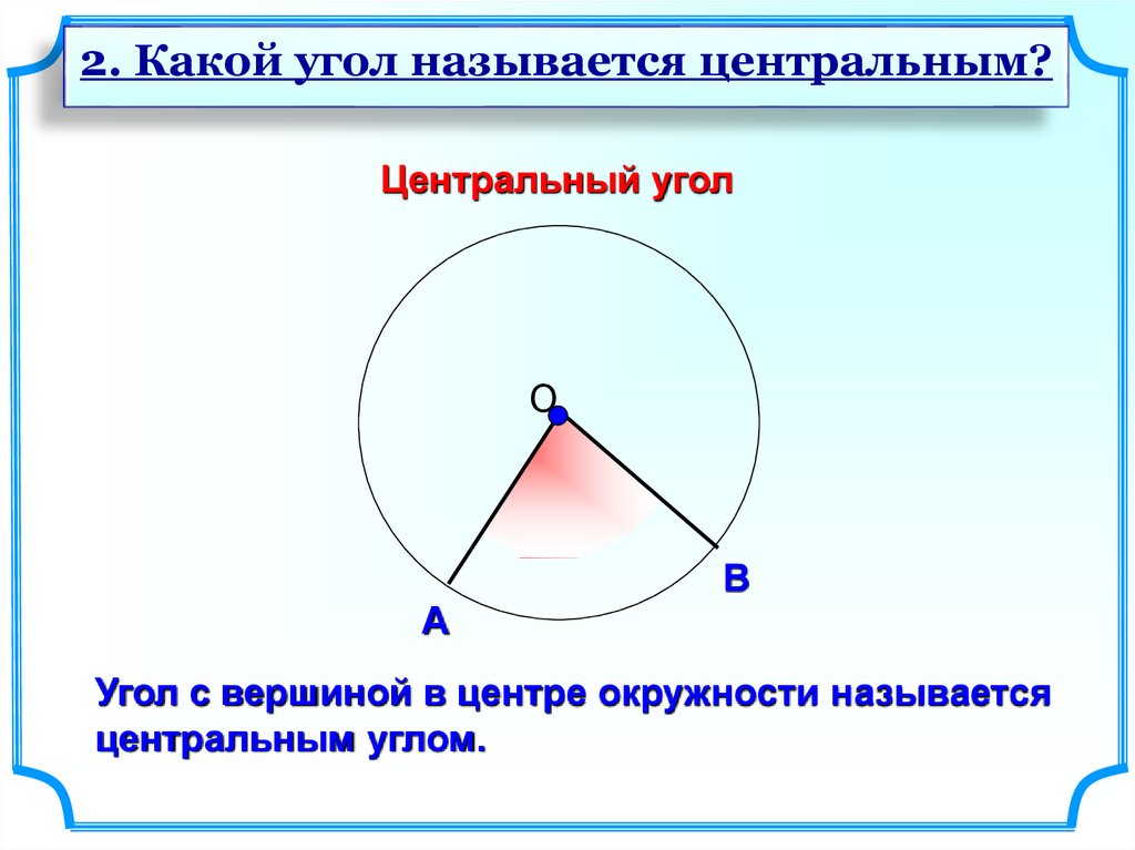 Вписанный угол презентация 8 класс атанасян