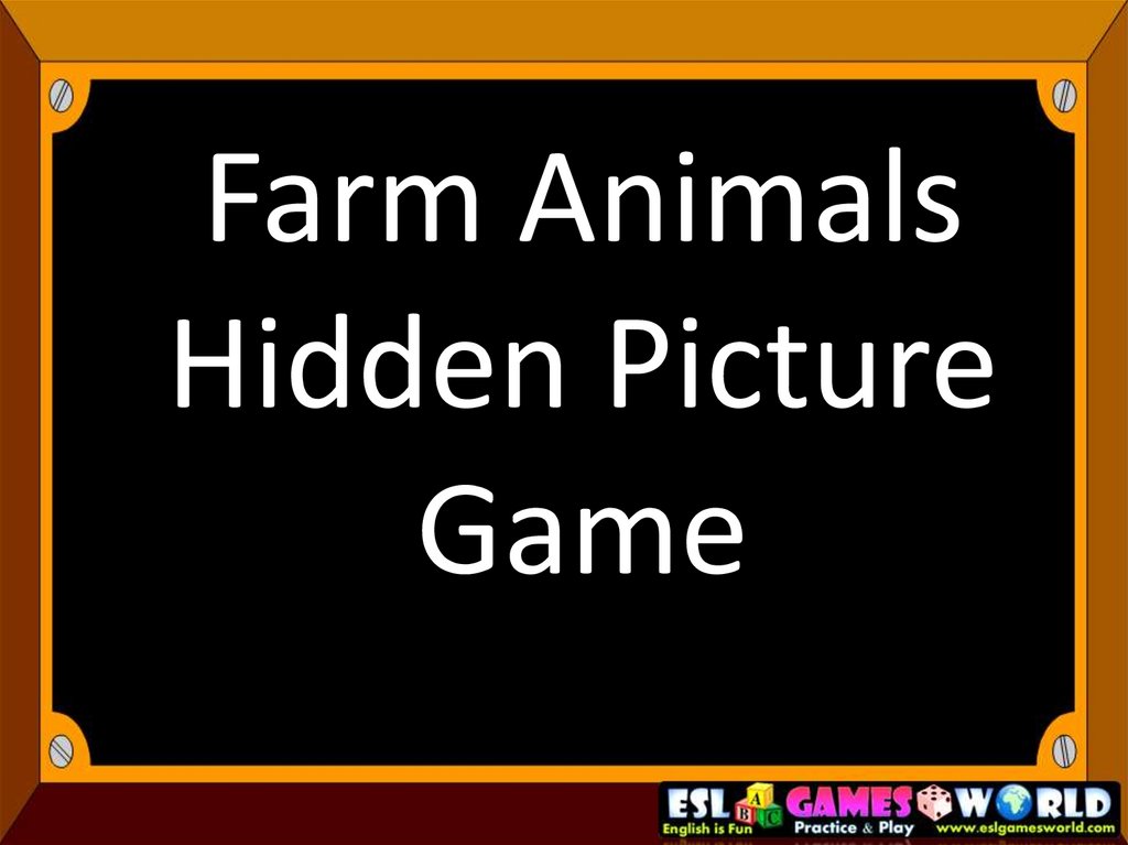 Farm Animals Hidden Picture Game - online presentation