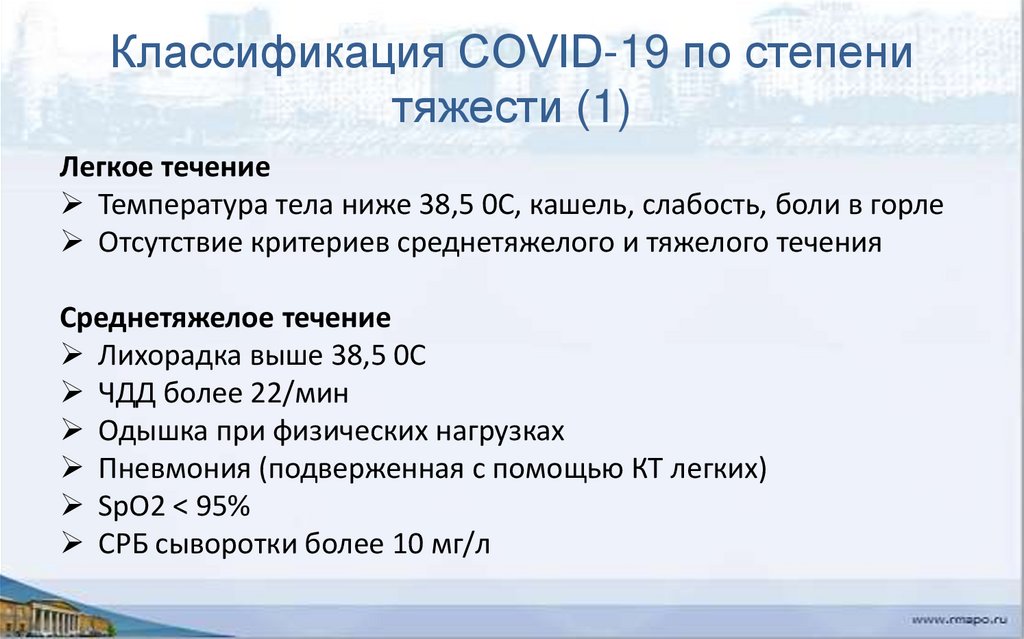 Классификация COVID-19 по степени тяжести (1)