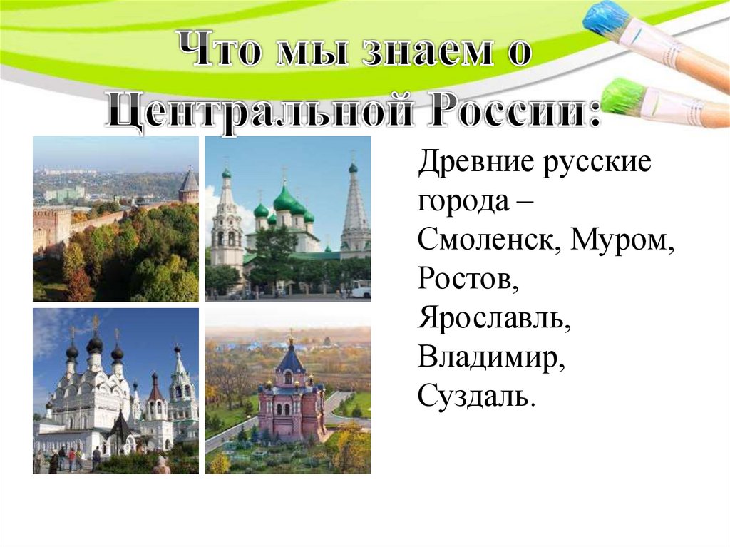 Города центральной россии презентация