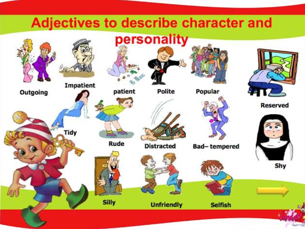 Adjectives to describe character and personaliti - online presentation.