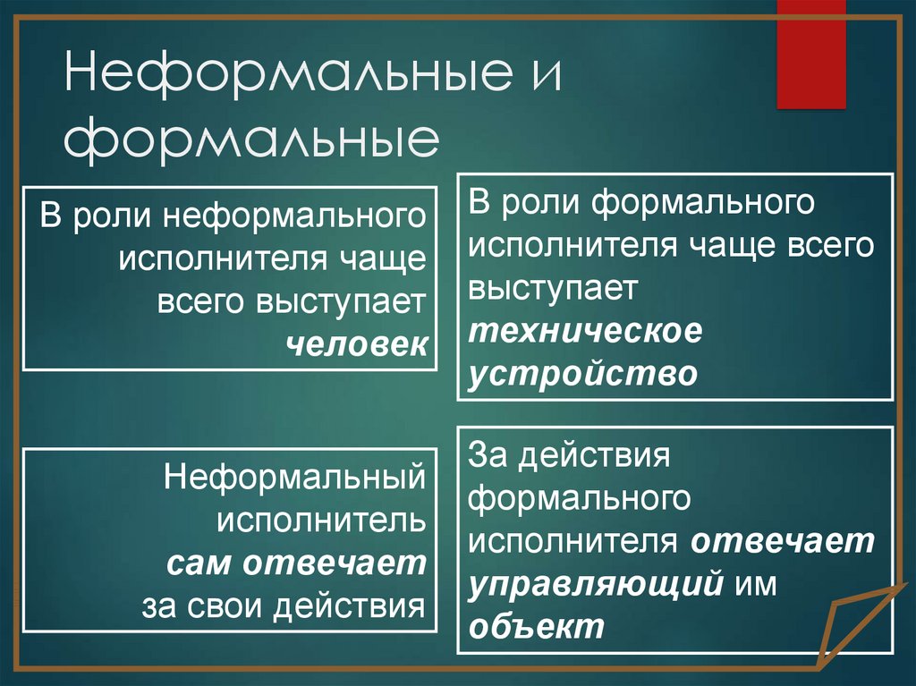 Примеры формального и неформального общества