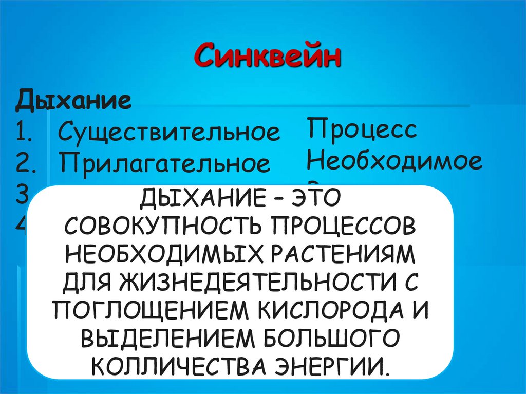 Составить синквейн культура. Синквейн по дыханию растений. Синквейн дыхательная система. Дыхательного центра синквейн. Дыхание это существительное.