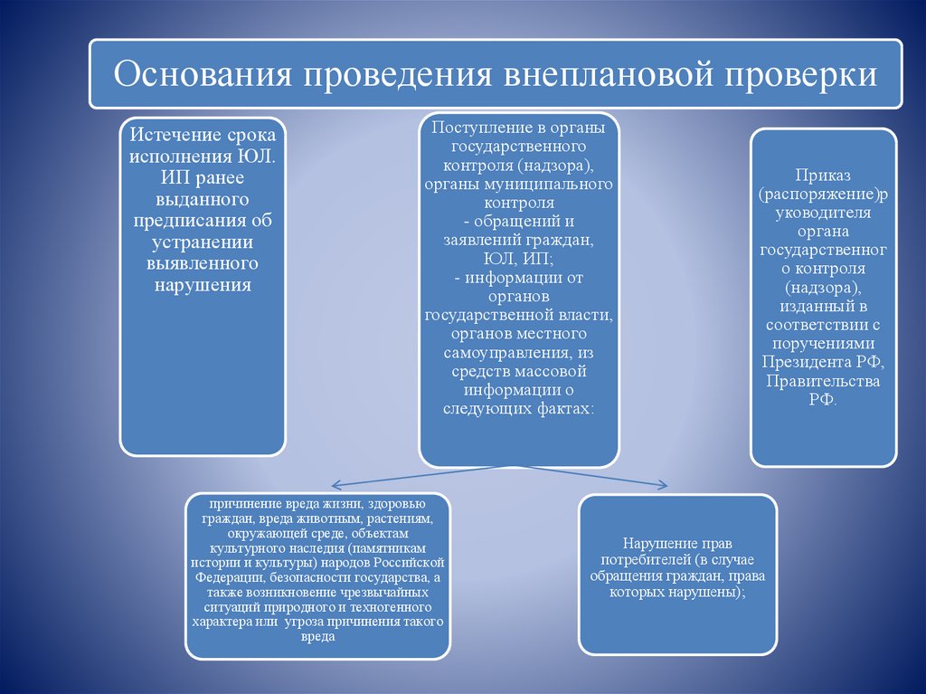 Основанием проведения внеплановой