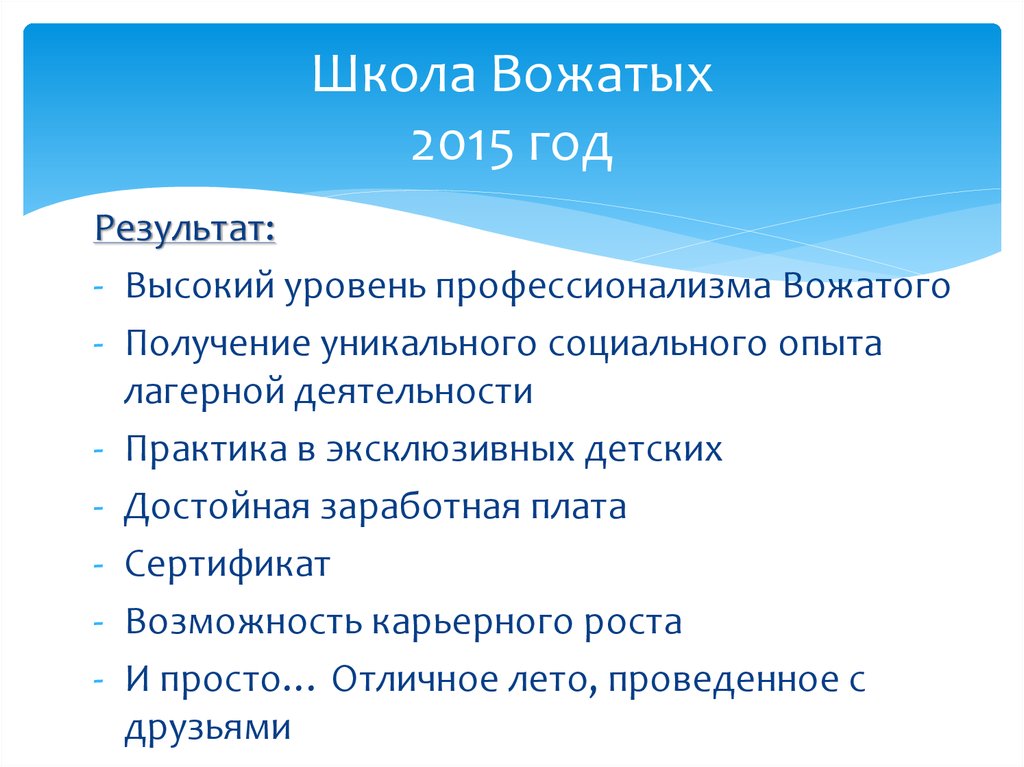 Школа Вожатых 2015 год