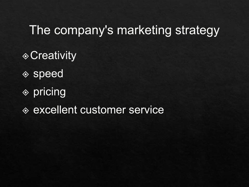 The company's marketing strategy