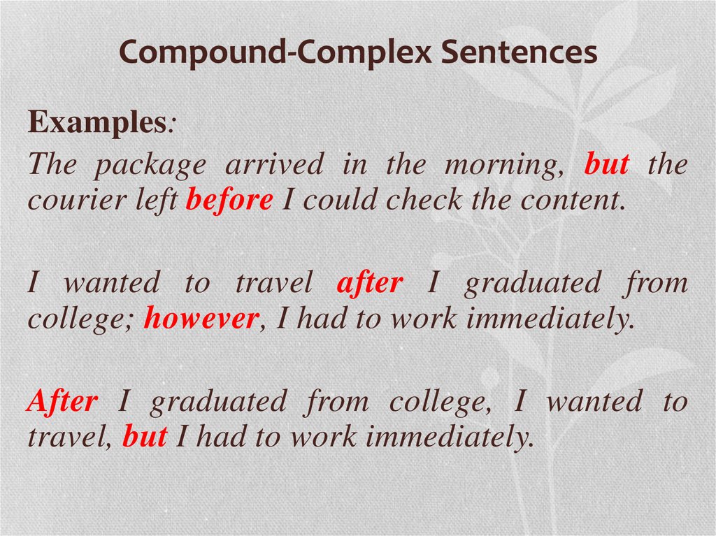 How To Write Compound Complex Sentences