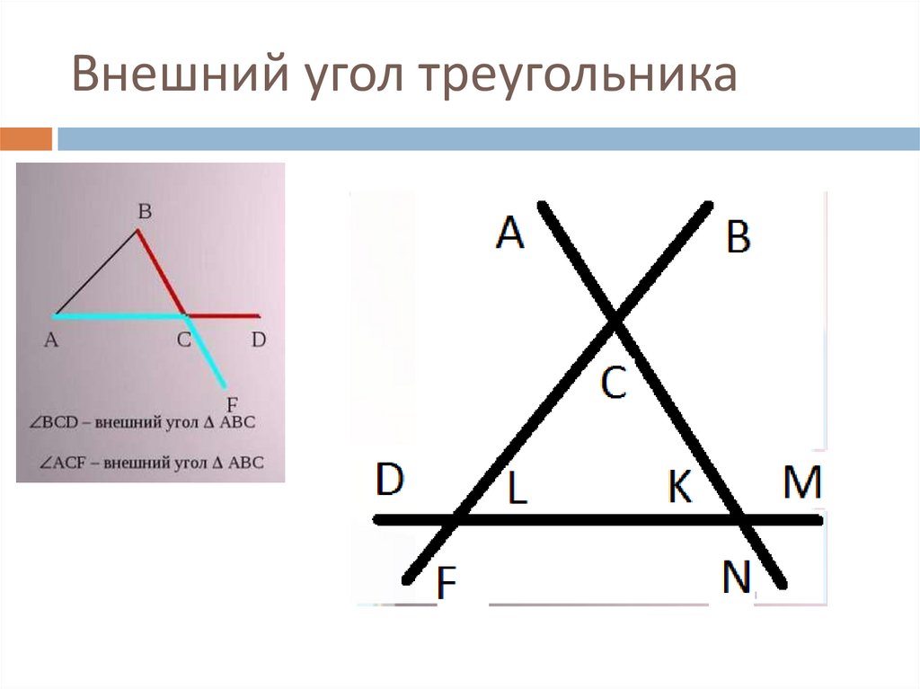 Внешний угол картинки. Внешний угол треугольника. Сколько внешний угол. Сколько всего внешних углов у треугольника. Внешний угол треугольника презентация.