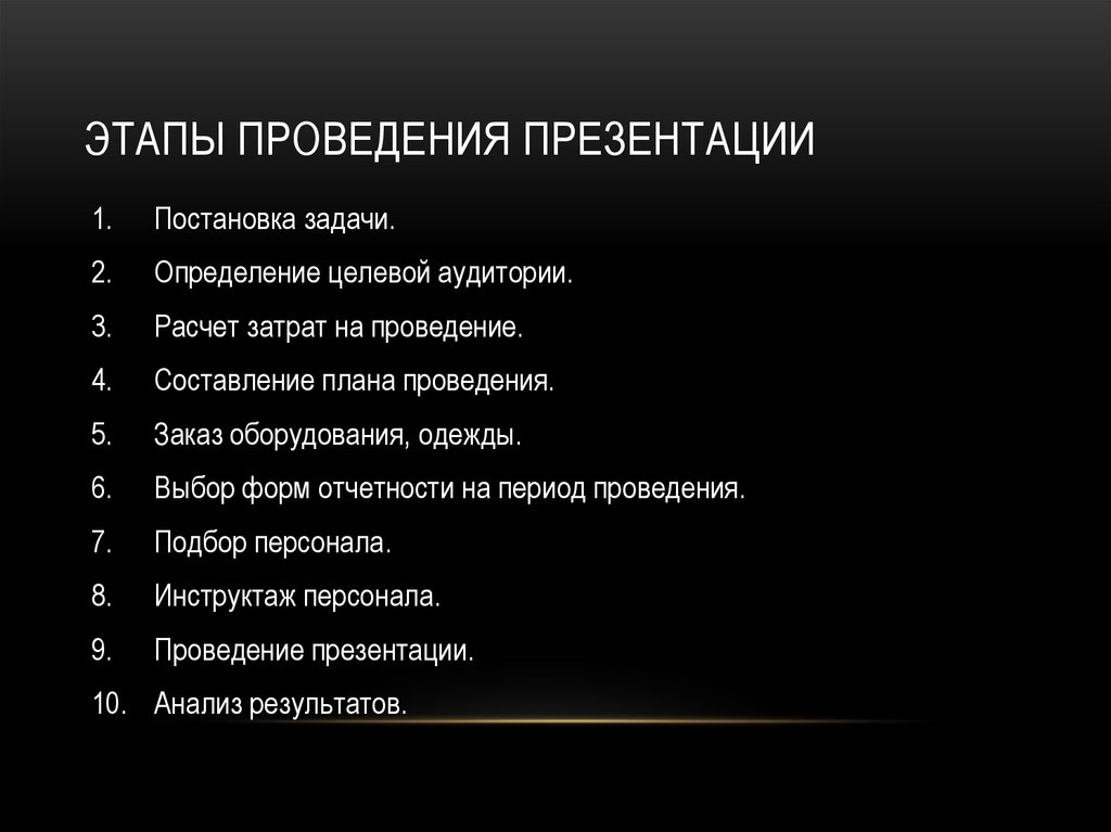 Выполнение презентации. Этапы презентации. Этапы выполнения презентации. Основные этапы проведения презентации. Подготовка и проведение презентации.