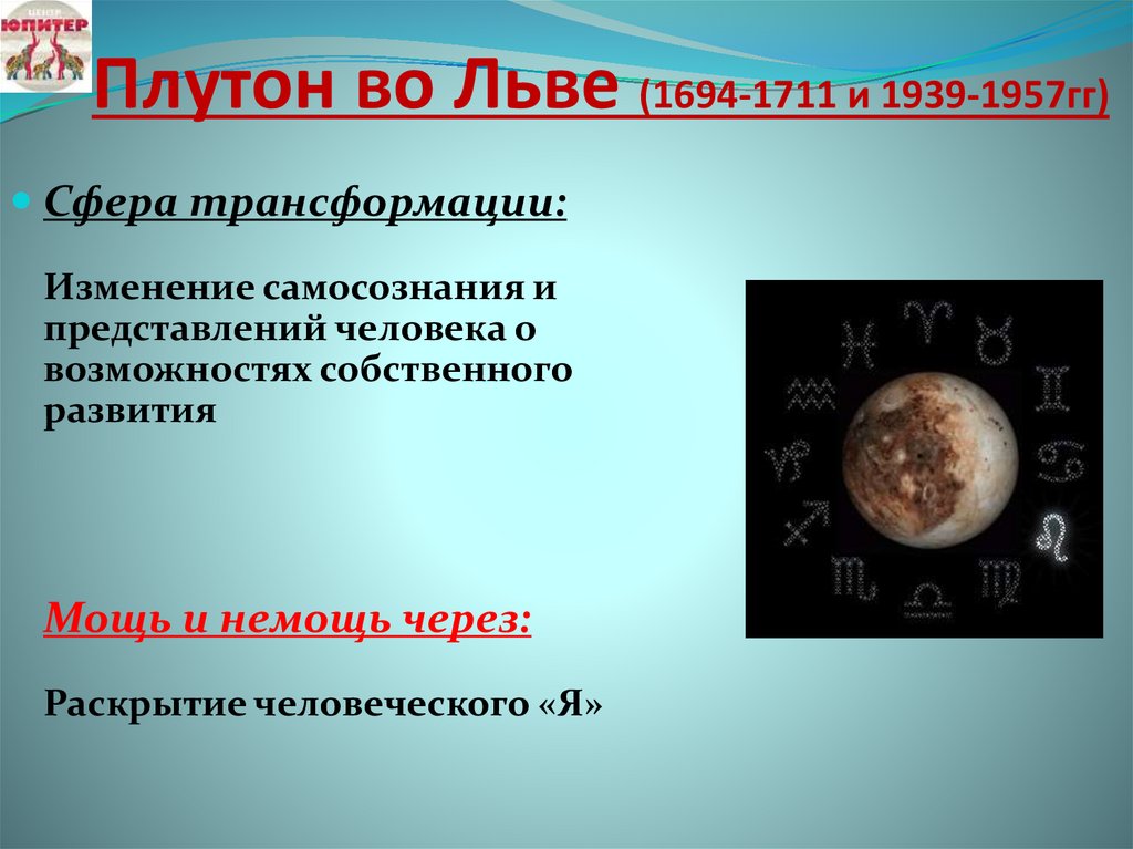 Плутон во Льве (1694-1711 и 1939-1957гг)