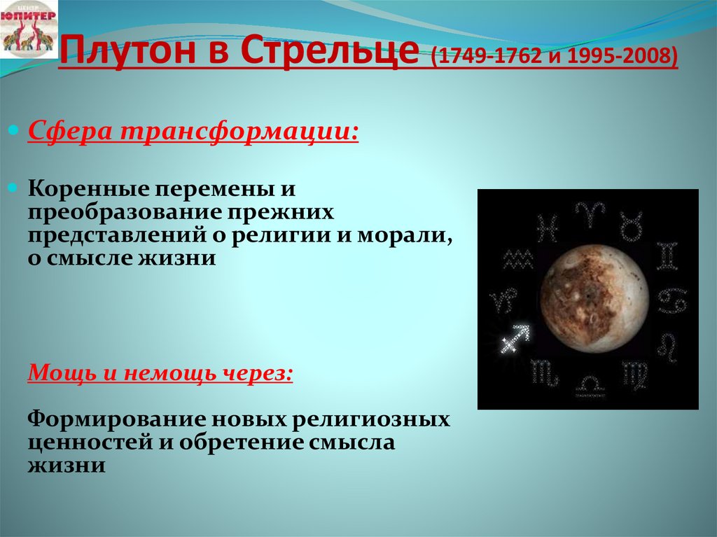 Плутон в Стрельце (1749-1762 и 1995-2008)