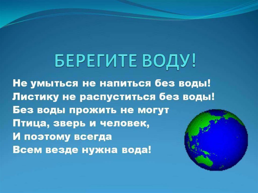 Водные ресурсы земли старшая группа презентация