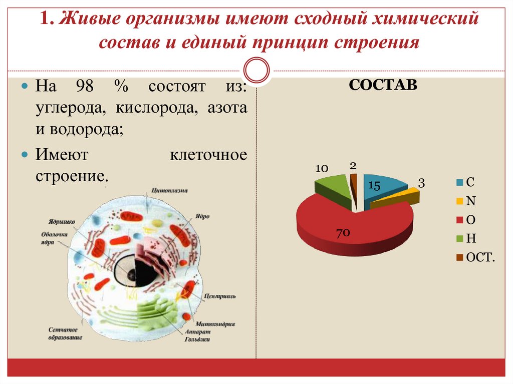 Клеточный состав живых организмов