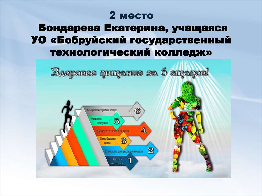 2 место Бондарева Екатерина, учащаяся УО «Бобруйский государственный технологический колледж»