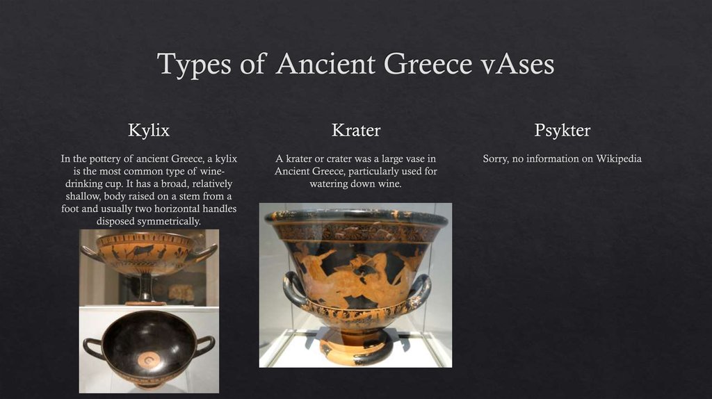 Types of Ancient Greece vAses