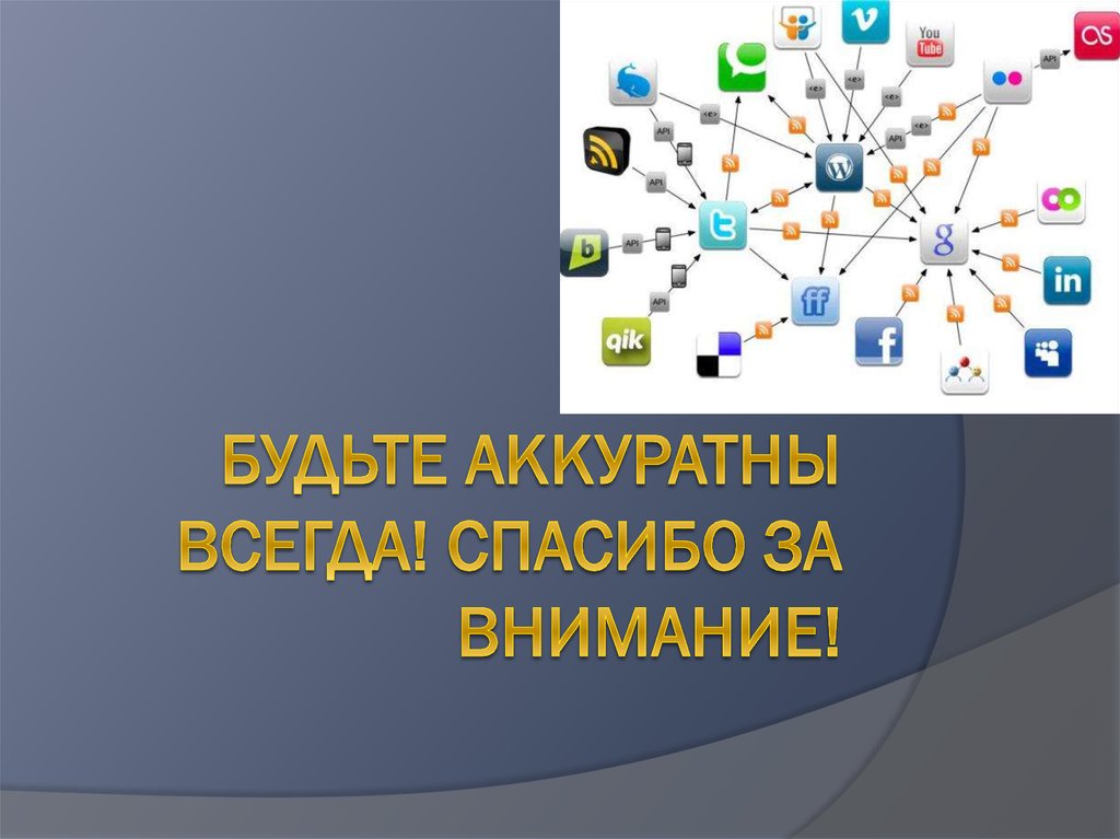 Будьте аккуратны всегда! Спасибо за внимание!