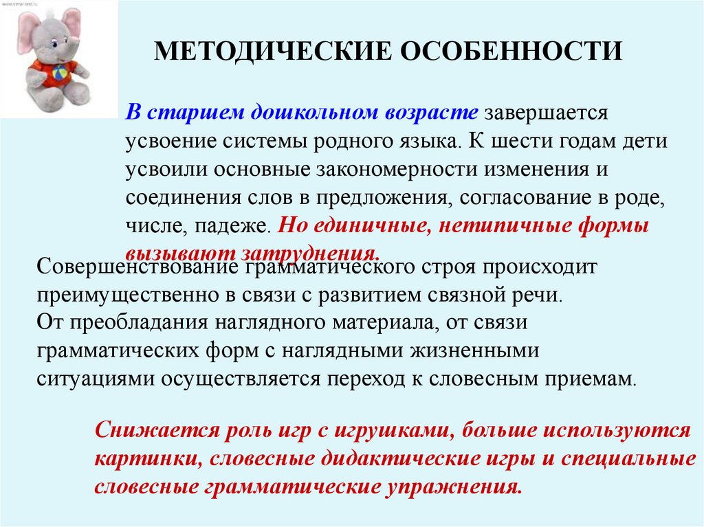 Методика формирования морфологической стороны речи у дошкольников презентация