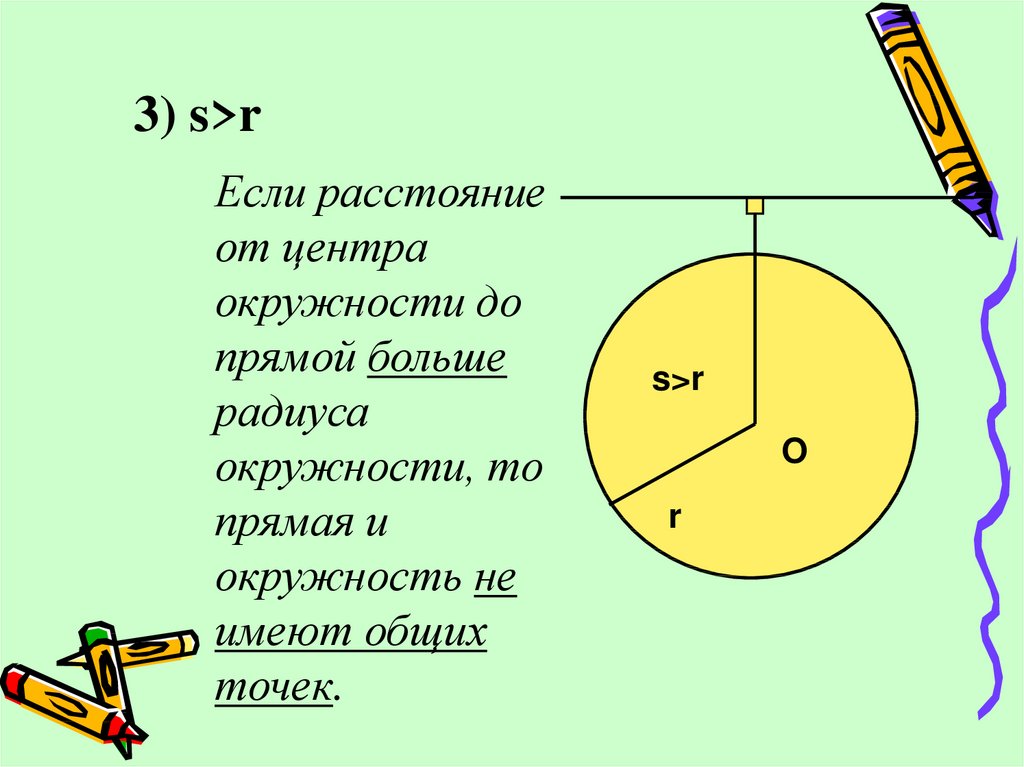 Взаиморасположение прямой и окружности 8 класс. Где может располагаться прямая и окружность.