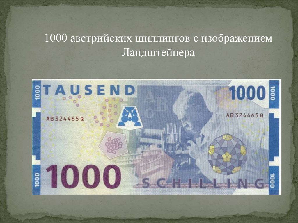 Единица австрии. 1000 Шиллингов Австрия. Австрия 1000 шиллингов 1997. Купюра 1000 австрийских шиллингов. Карл Ландштейнер купюра в 1000 шиллингов.