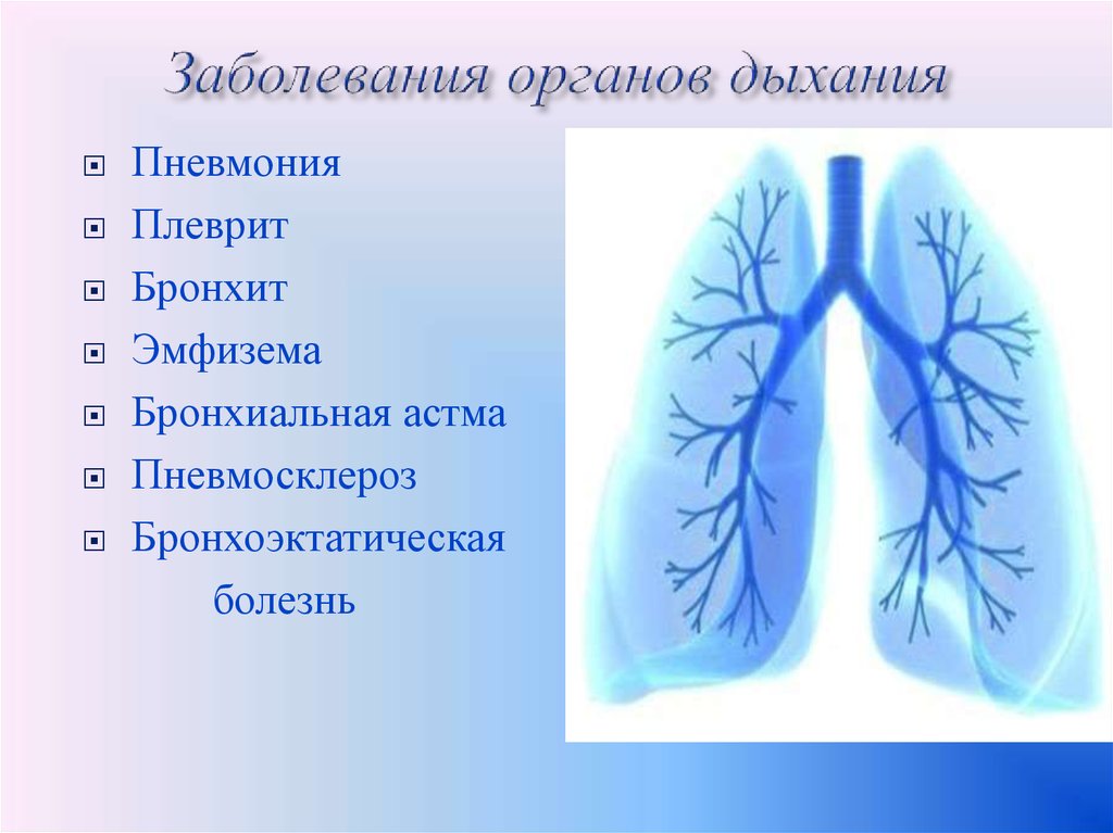 Причины болезней органов дыхания