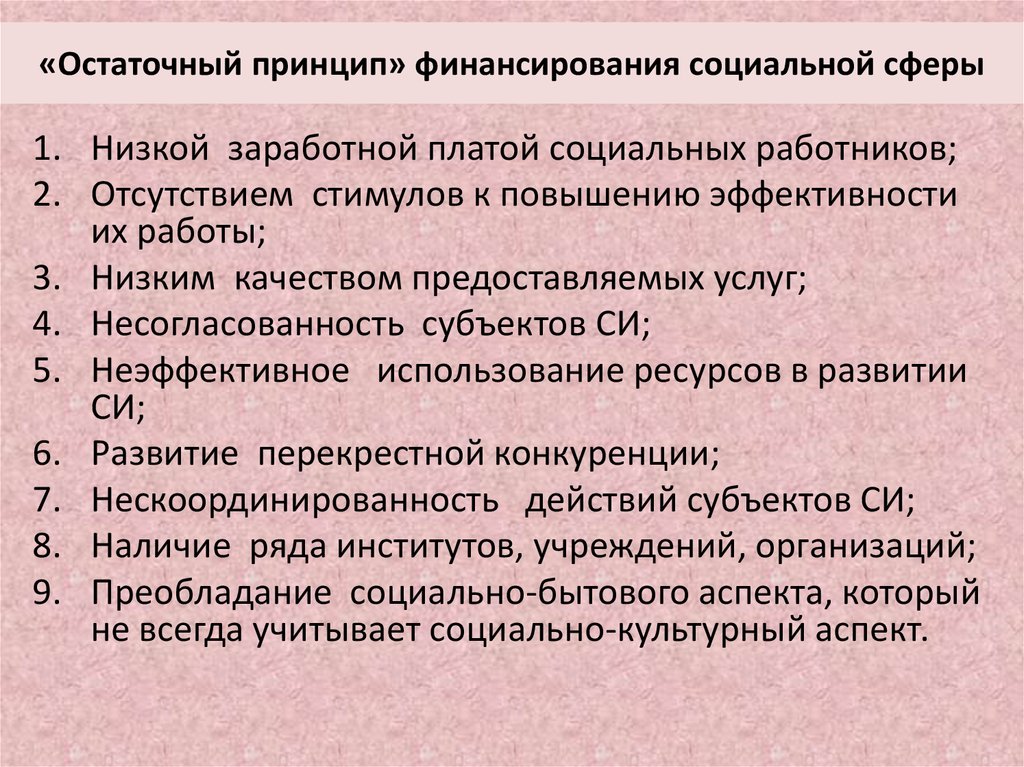 Финансирование социального учреждения