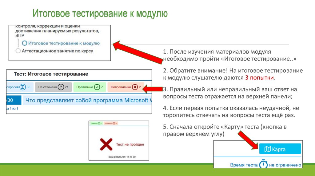 Тест глав пройти