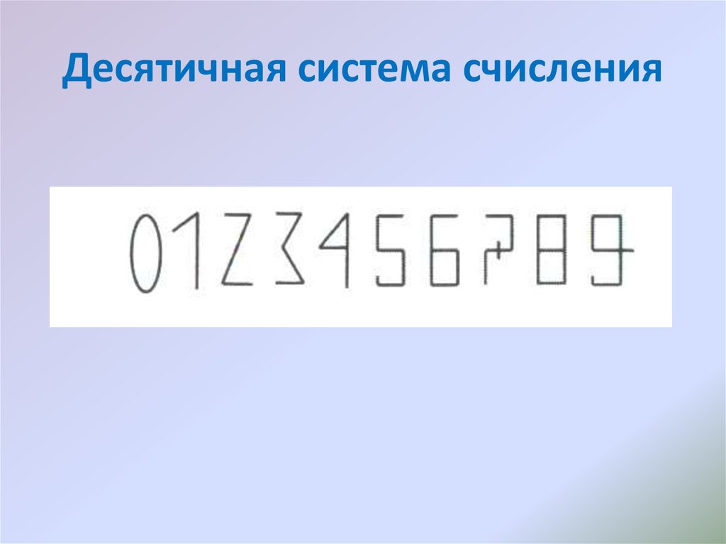 Десятичная система счисления основание цифры