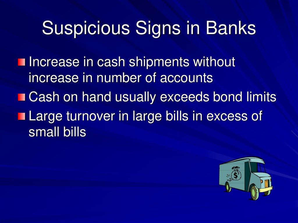 Suspicious Signs in Banks