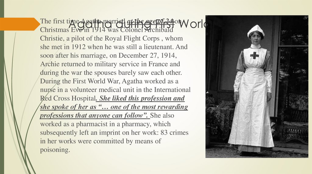 Agatha during First World War